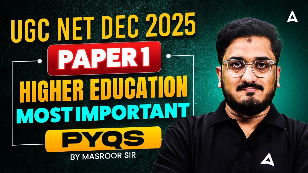 UGC NET Paper 1 | UGC NET Paper 1 Higher Education Most Important PYQ By Masroor Sir