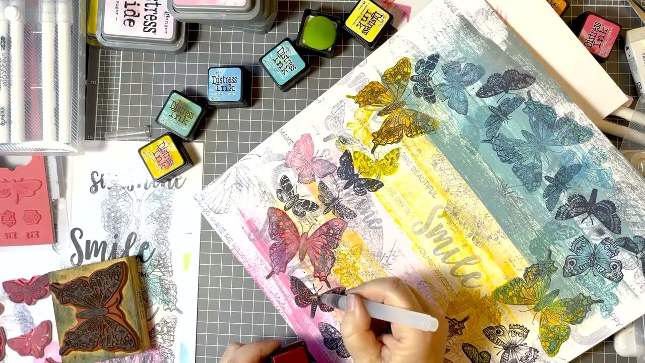 Make your own Spectrum Sherbet inspired backgrounds [Mixed media tutorial] Scrapbooking!