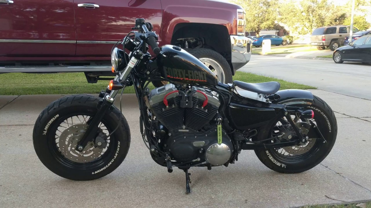 Harley Davidson Forty Eight bobber walk around