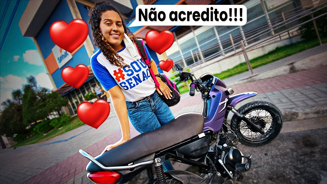 BUSQUEI ELA NO CURSO COM MINHA MOTO NOVA!!! (SURPRESA)