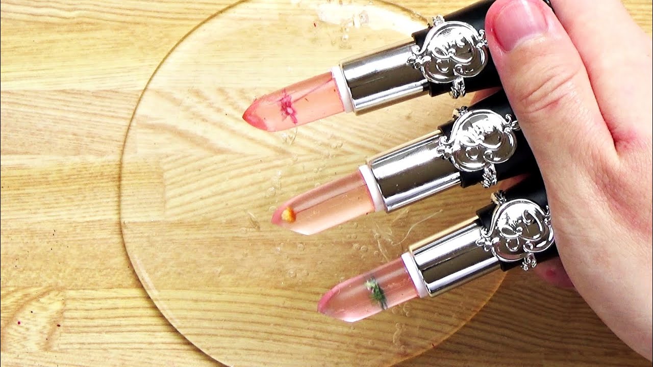Satisfying Slime Coloring with Makeup! Mixing 3 Clear Lipsticks into Clear Slime! #1