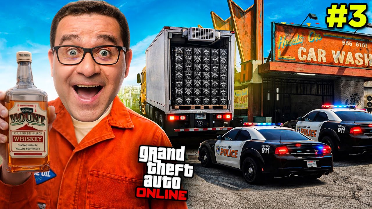 GTA 5 Online CAR WASH #3 - LEI SECA E MUITO WHISKY COM DINHEIRO SUJO