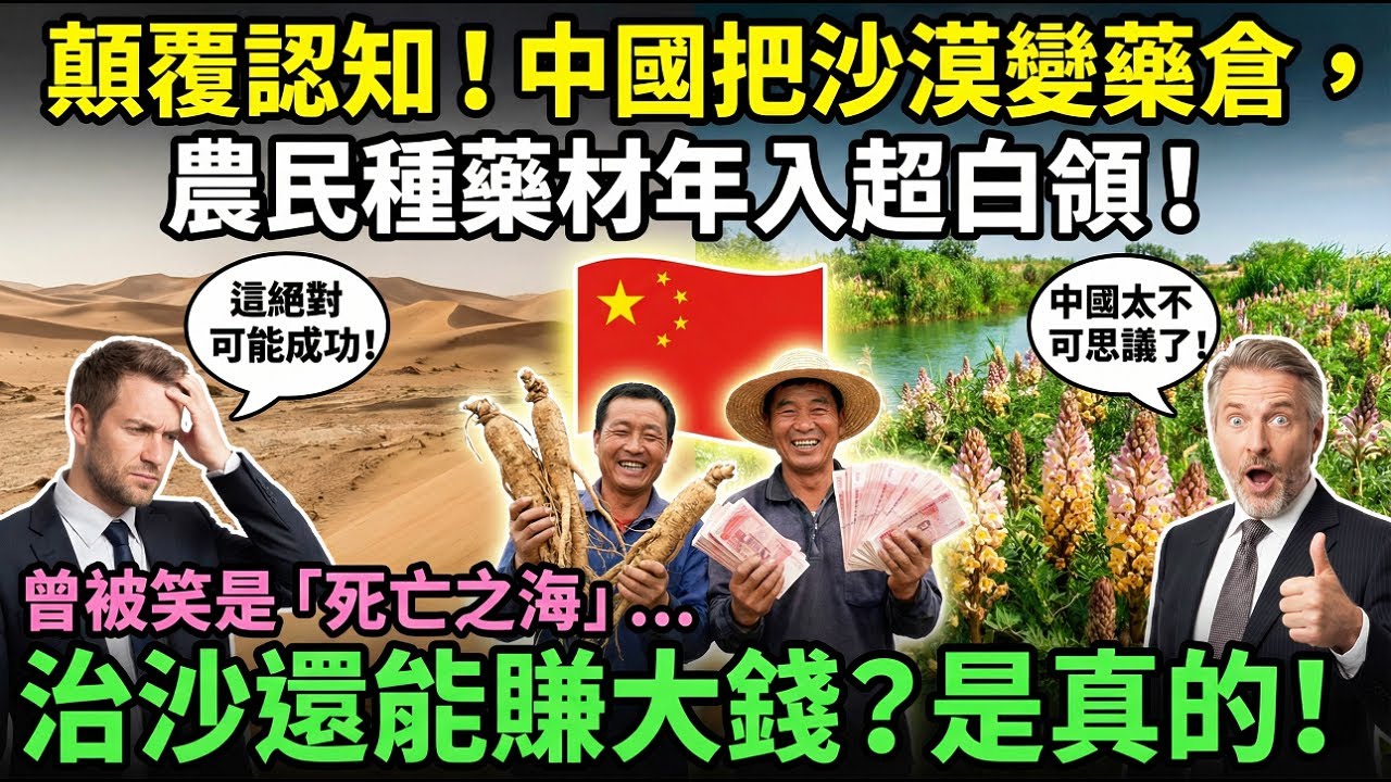 全球驚豔！中國人治沙的隱藏劇本：讓流沙長黃金，藥材比普通的貴3成