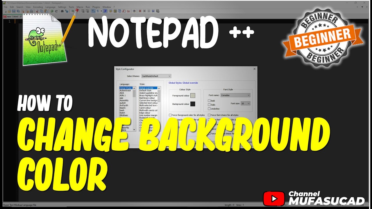 Notepad ++ How To Change Background Color
