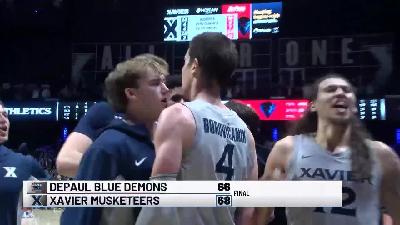 Xavier mounts 18-point comeback to beat DePaul at the buzzer