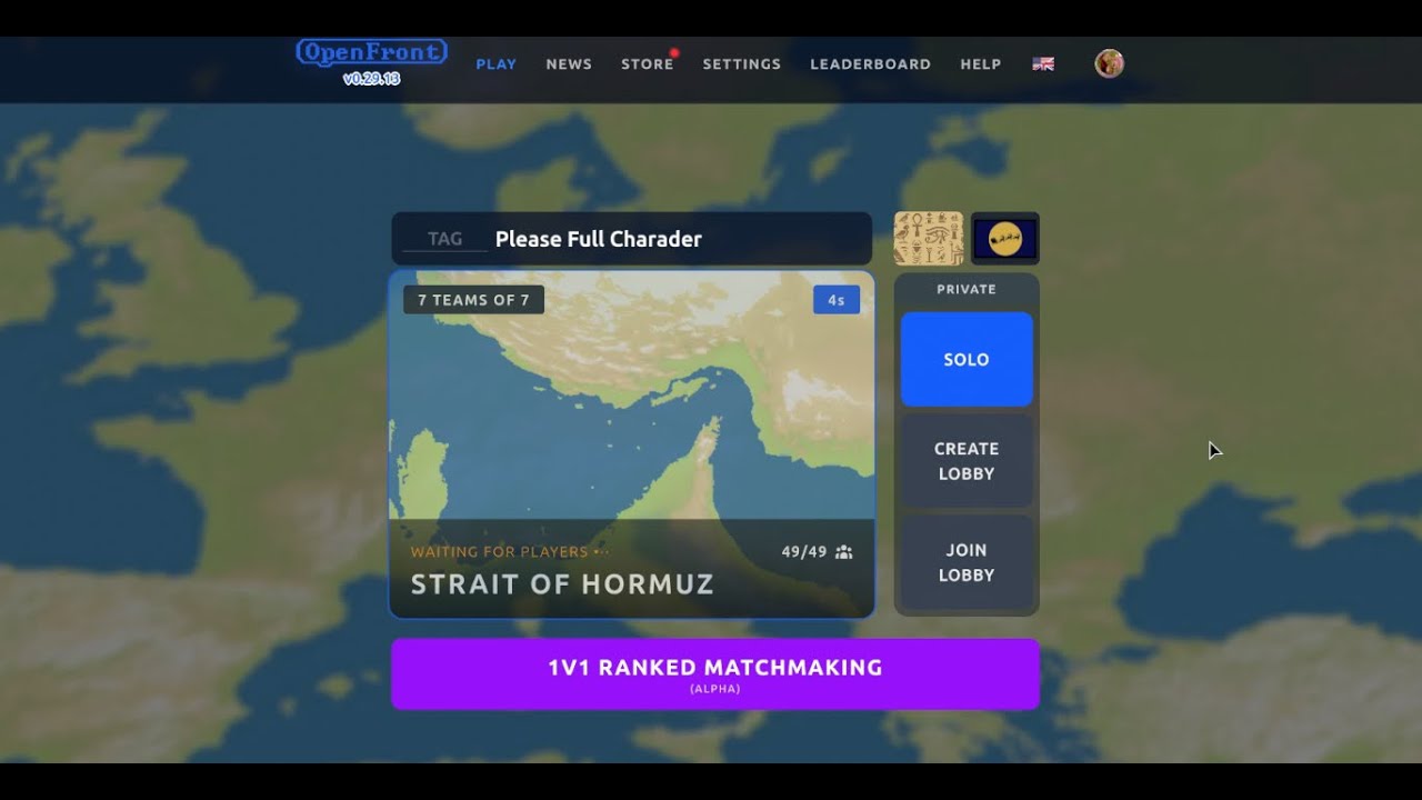 OpenFront.io - Strait of Hormuz - 7 Teams of 7 - FULL GAME NO COMMENTARY