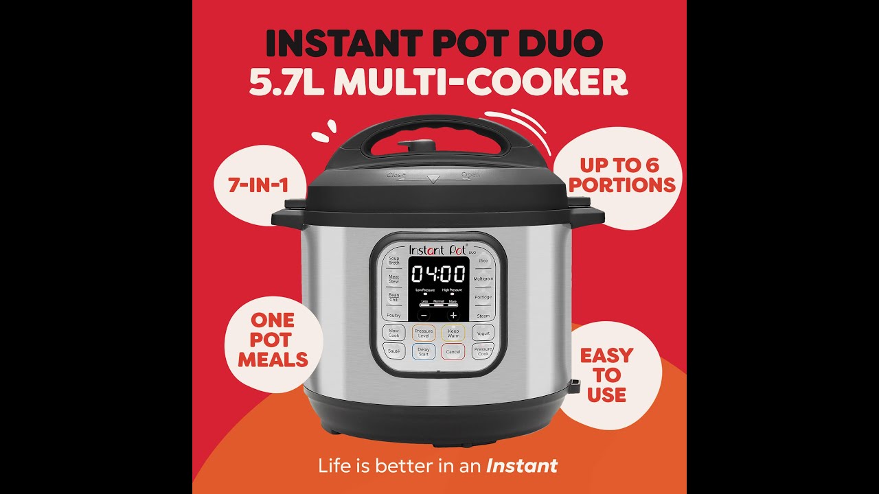 Instant Pot Duo 7-in-1 Electric Multi-Cooker 5.7L Large Pressure Cooker, Rice Cooker, etc
