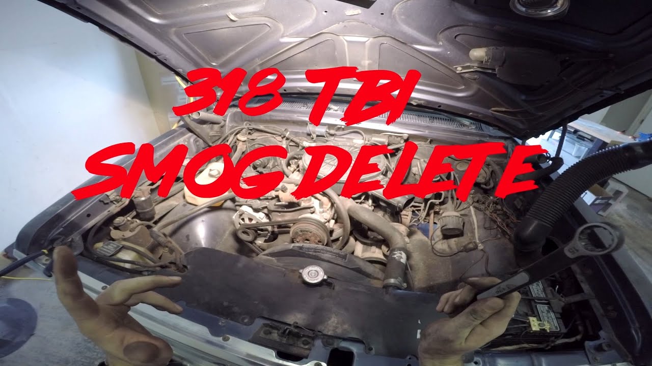 1989 Dodge Ramcharger 318 TBI SMOG PUMP DELETE OVERVIEW Part 1