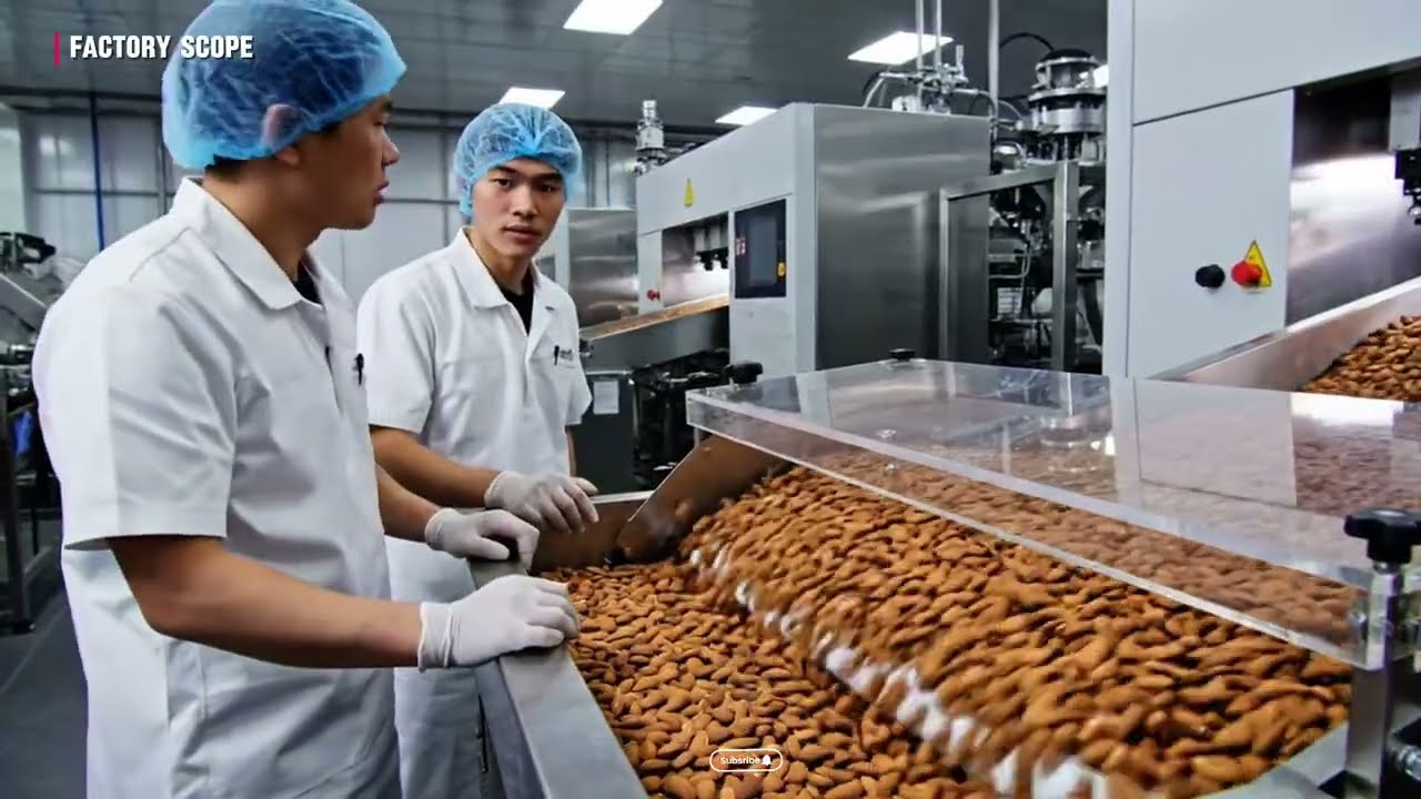 Inside The World’s Largest Almond Factory 🥜 (Satisfying Process)