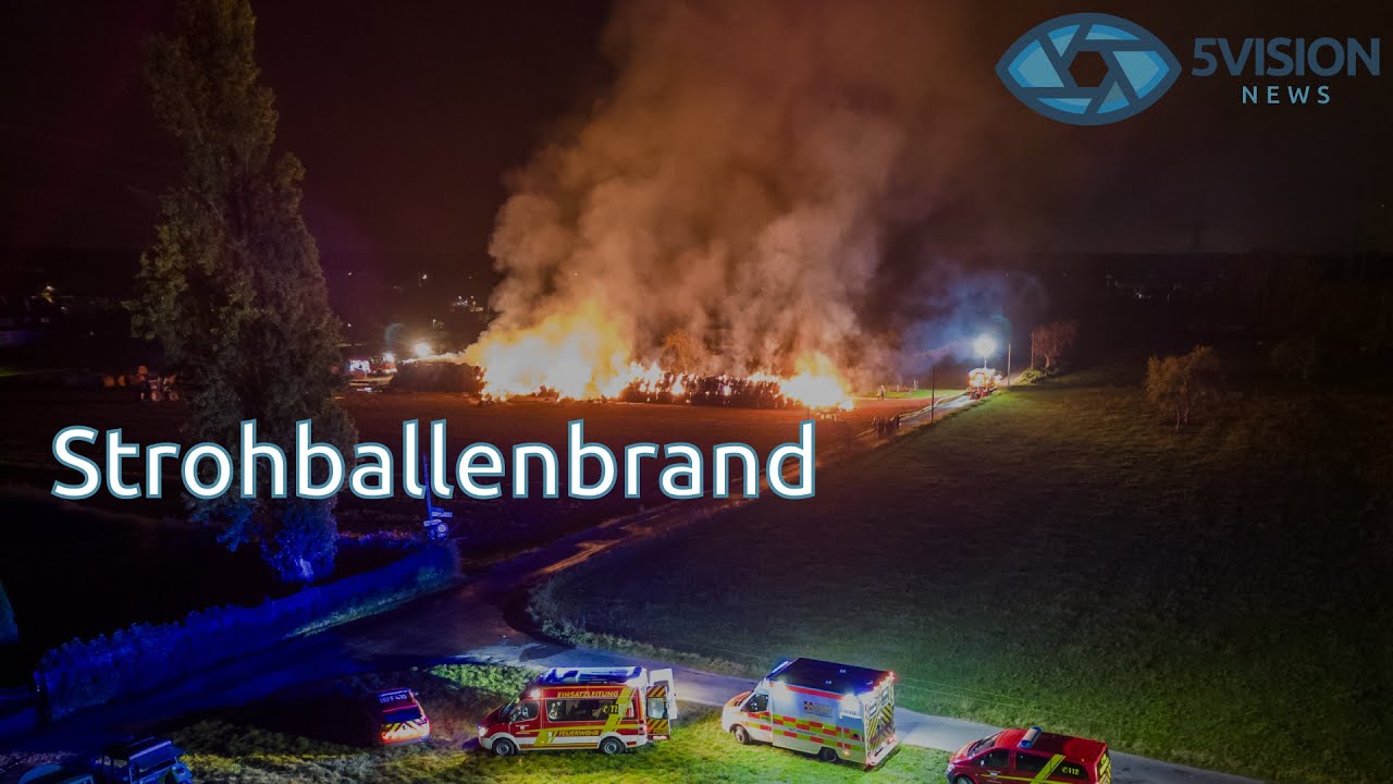 Großkrotzenburg: 250 Strohballen in Flammen