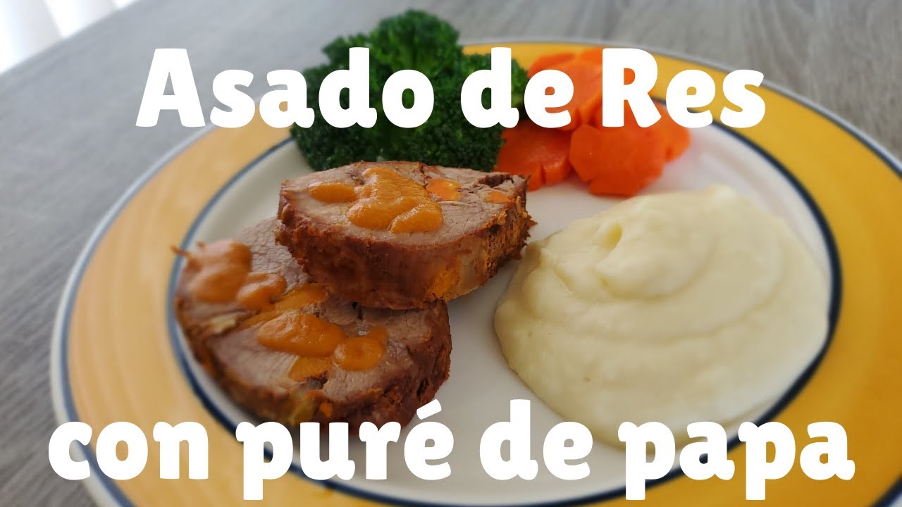 Asado de res con puré de papa