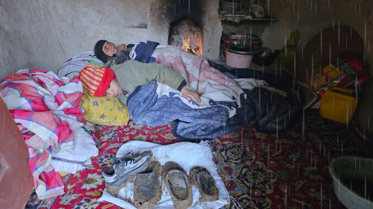 When the cameraman falls ill,now the grandmother struggles alone to prepare food in the pouring rain