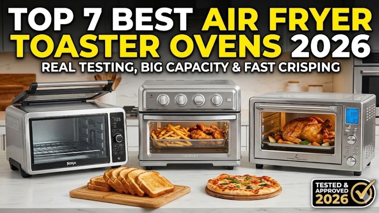 Top 7 Best Air Fryer Toaster Ovens 2026 – Real Testing, Big Capacity & Fast Crisping