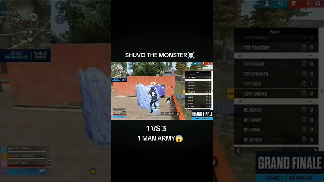 CHAMPION RUSH-GRAND FINAL UEO PRO LEAGUE 2025 TOP1 SHUVO THE MONSTAR 1 MAN ARMY #freefire #raadvaiyt