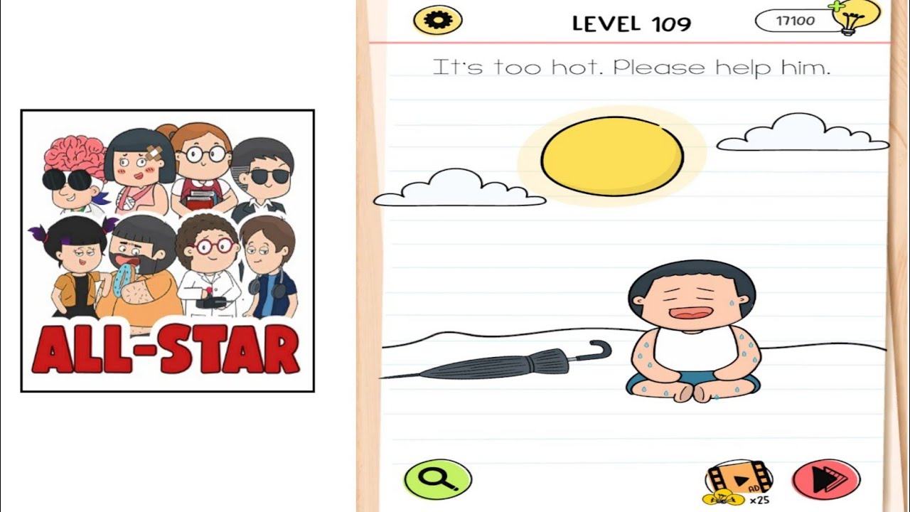Brain test all star level 159 Gameplay walkthrough solution|| it's too hot please help him