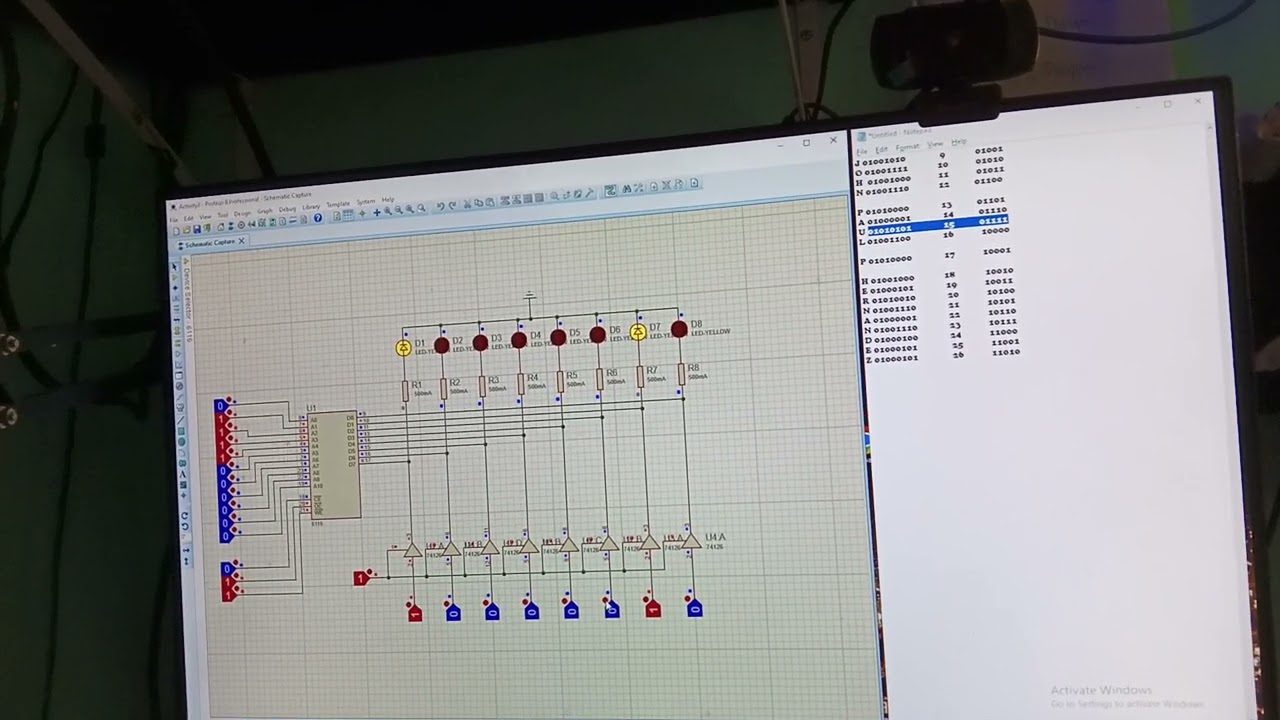 Simulating semiconductor memory using Proteus 6116 Static Ram