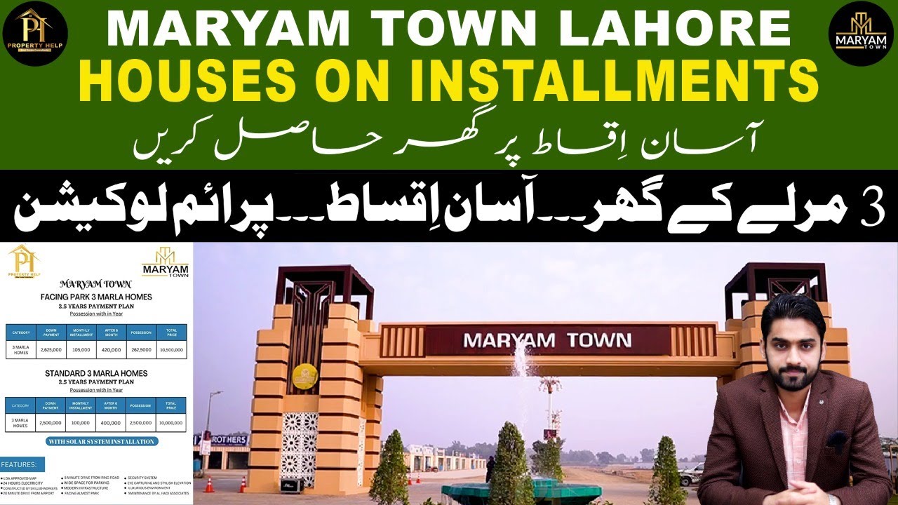 Maryam Town Lahore | Houses on Installments | 3 Marla Houses | Property Help