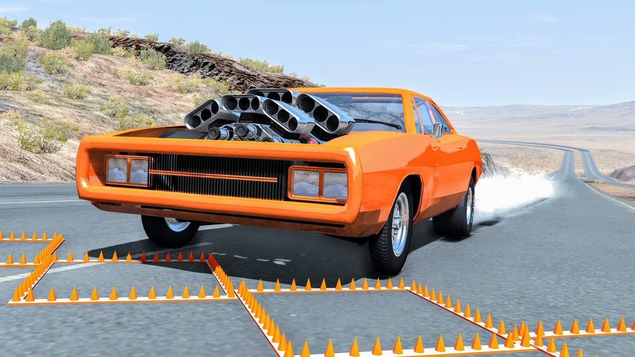 Massive Spike Strip Pileup Crashes #18 – BeamNG Drive | CrashBoomPunk