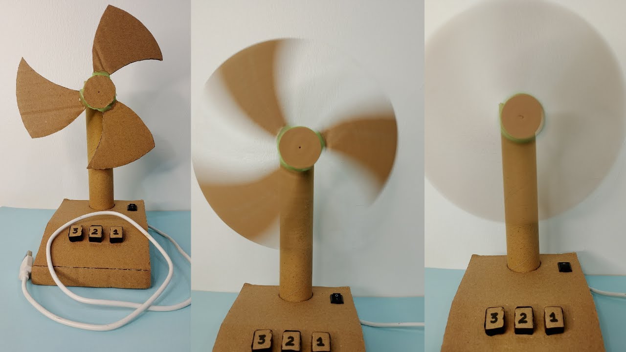 How to make Amazing USB 5V table fan Out of cardboard 