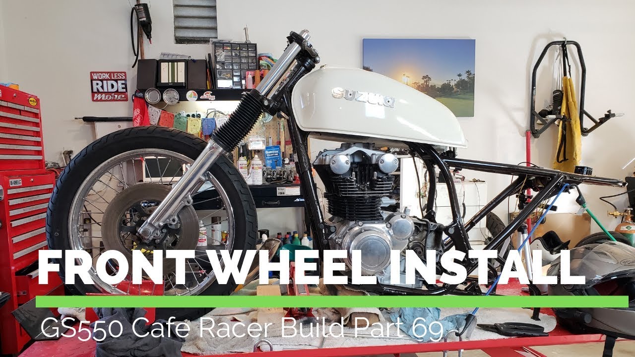 Install Front Wheel - GS550 Cafe Racer Build (Part 69)