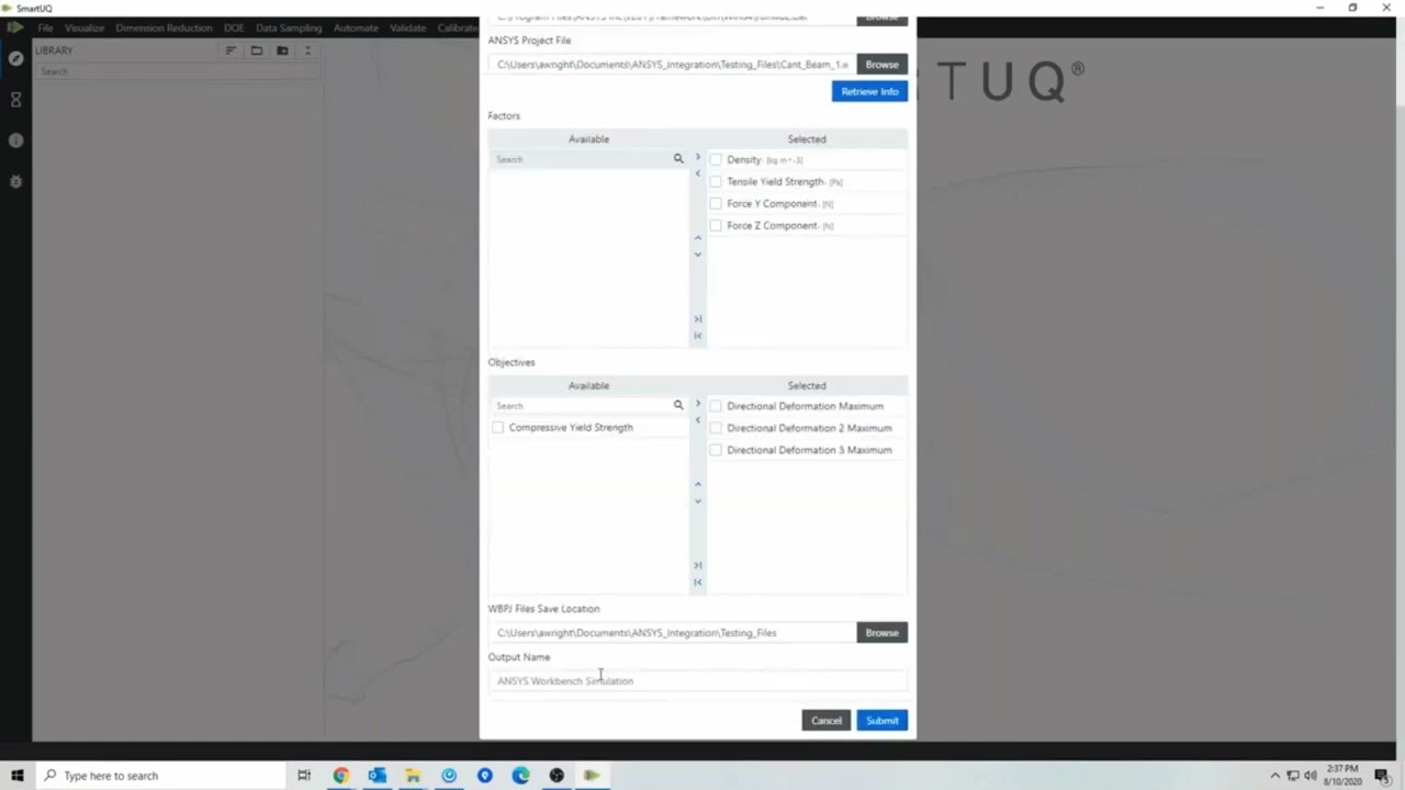 SmartUQ and Ansys Workbench Integration