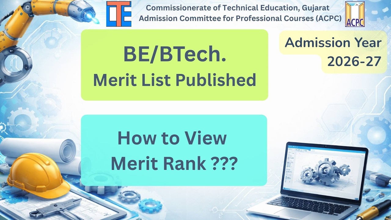 BE/BTech Merit List Published | How to view Merit Rank???