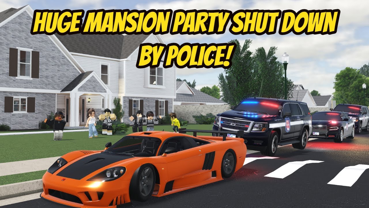 *HUGE* Mansion Party SHUT DOWN by Police in Greenville Wisconsin Roblox Roleplay