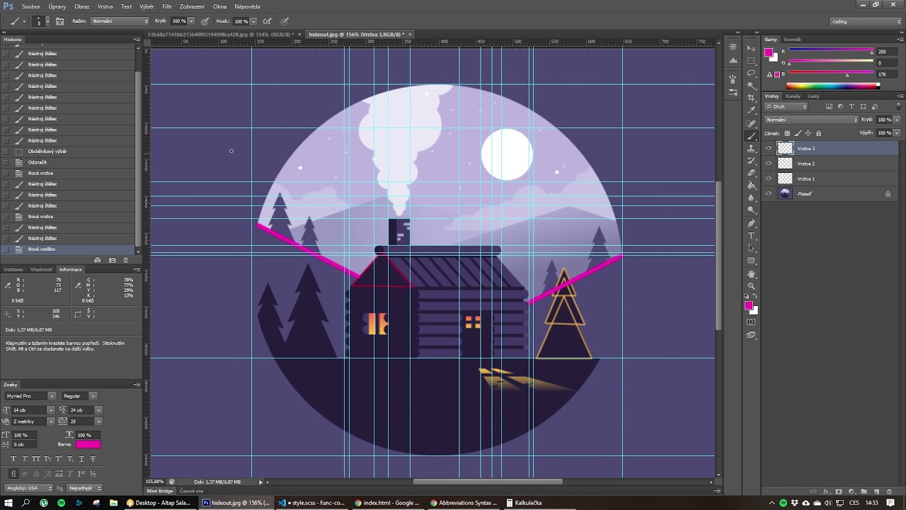 CSS Drawing - Cabin in forest