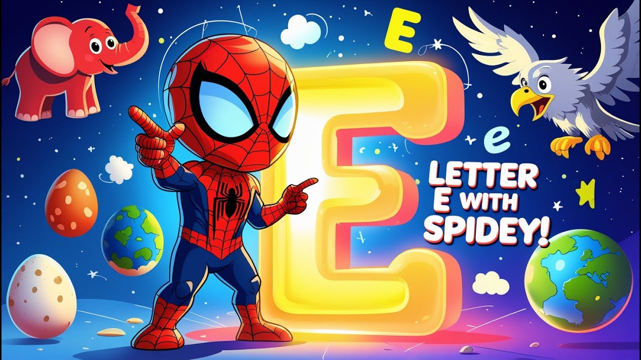 Spidey Teaches Letter E | ABC Song for Kids | Learn with Spiderman!