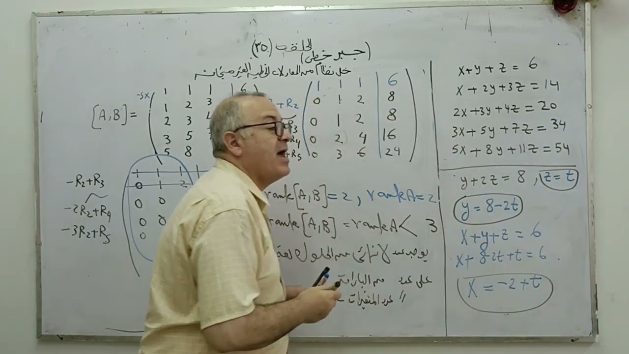 الحلقه 35 Solving a system of linear and non-homogeneous equations 