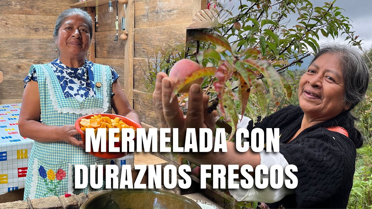 Mermelada de durazno con ingredientes frescos del campo