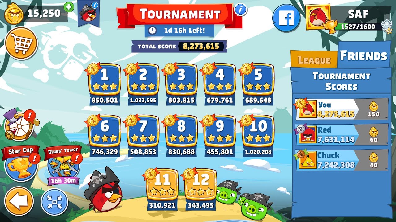 Angry Birds Friends. Tournament (16.01.2025). All levels 3 stars. Passage from Sergey Fetisov