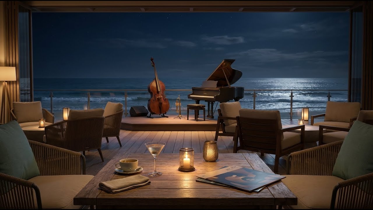 Seaside Jazz Lounge at Night 🌙 Ocean Waves & Smooth Jazz Ambience
Midnight Seaside Jazz Lounge | Oc