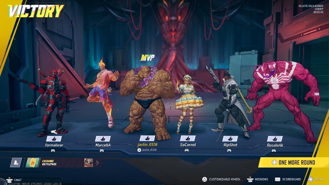 Marvel Rivals Sunshine Thing, Sunny Sizzler,Disappearing Desert,Blade Knight,and Pink Bubble Team Up