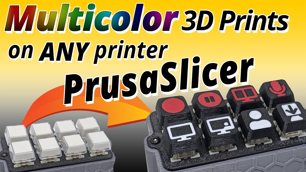 3D Printed Custom Key Caps, with or without a multicolor printer, using  PrusaSlicer.