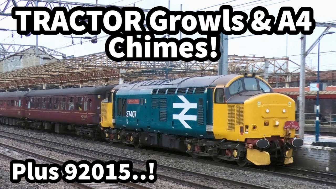 GROWLS & CHIMES..! 37407 and A4 60007 'Sir Nigel Gresley' with SIGNATURE Sounds & 92015..! 13/12/24