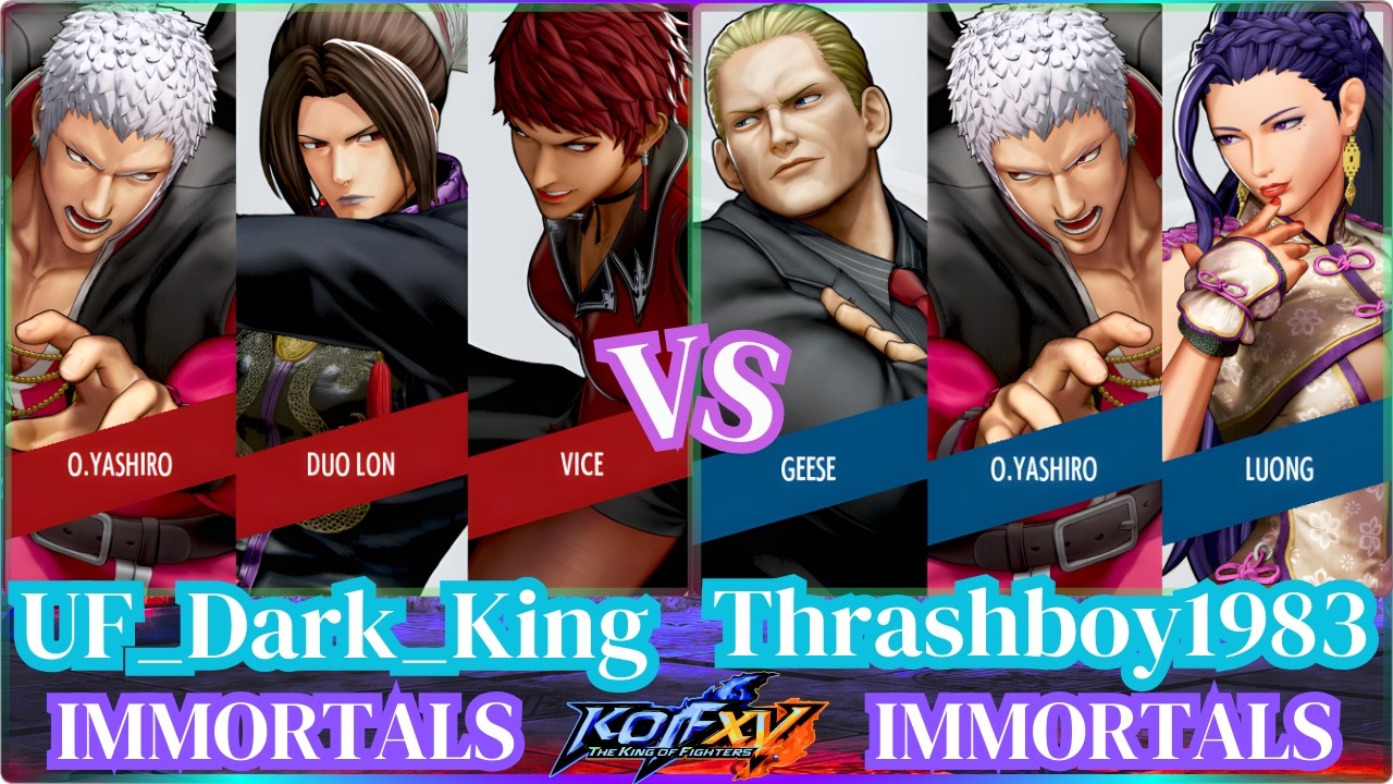 KOF XV Breakdown Unveiling the Strategy for Advance Combo & punishment🔥UF_Dark_King vs Thrashboy1983
