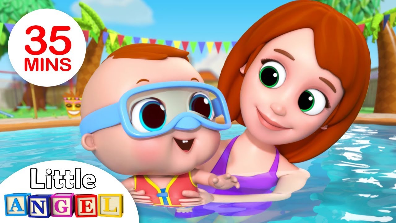 Swimming Song | Family at the Swimming Pool | Nursery Rhymes by Little Angel