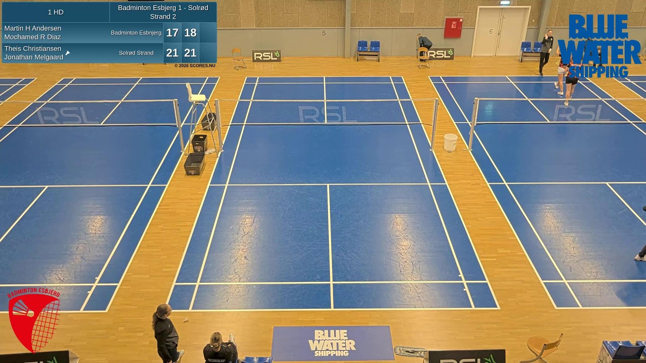 Badminton Esbjerg 1 - Solrød Strand 2: Bane 5 (1. Division - 2025/2026)