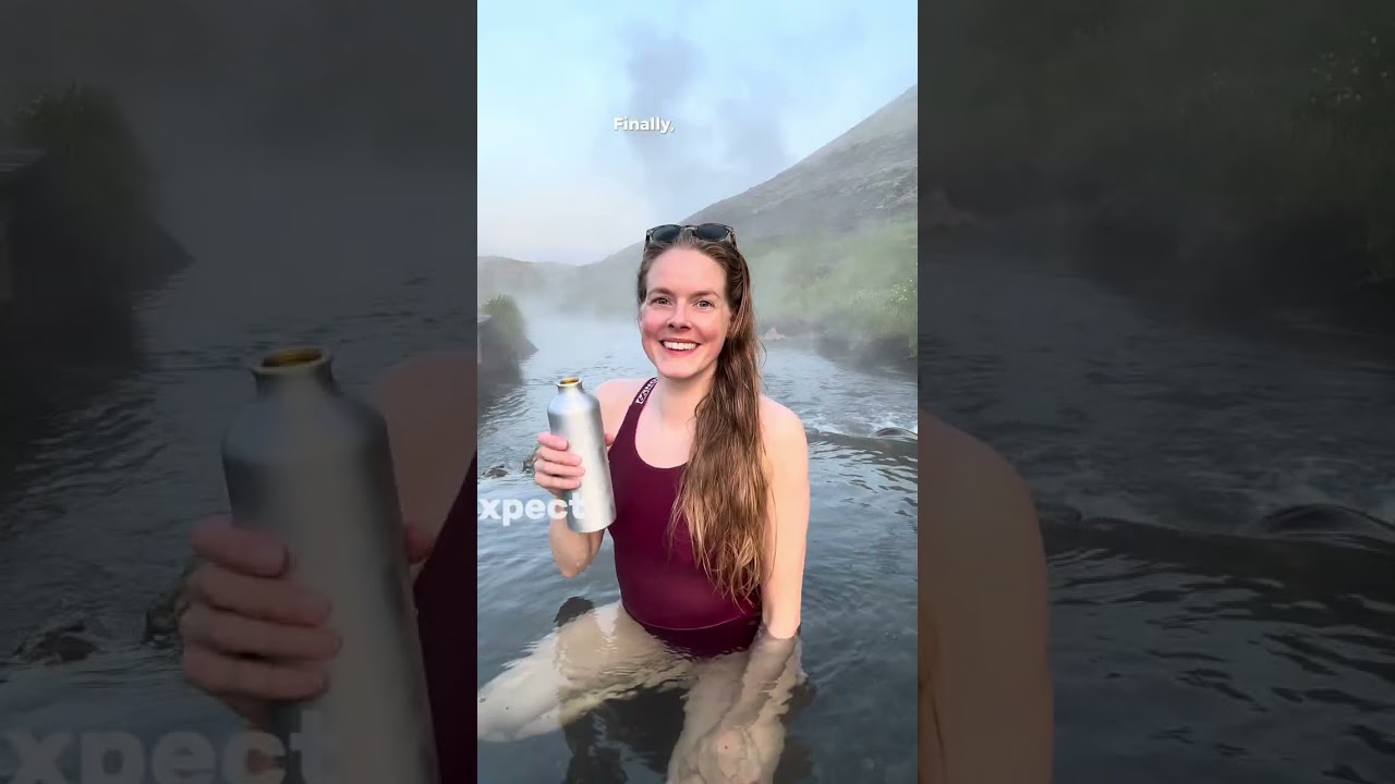 Best FREE hot spring experience in Iceland 🇮🇸❤️ #hotspring #iceland #icelandadventure #hiking
