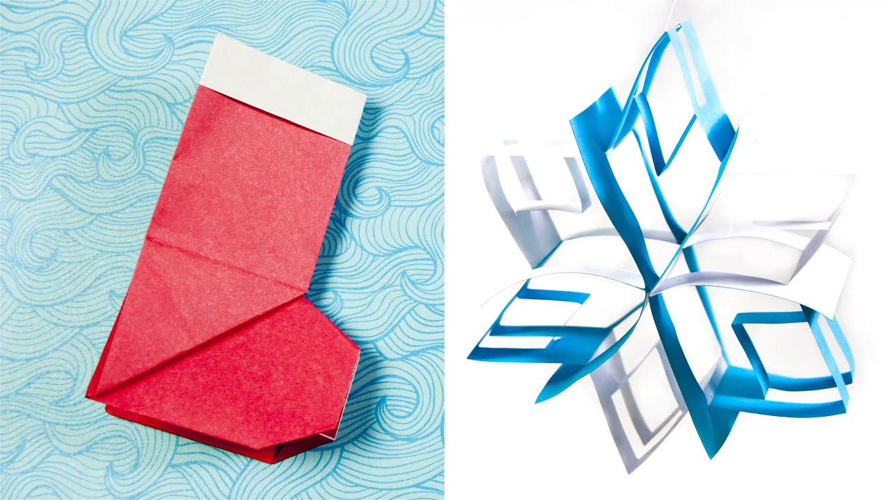 How to make a paper Santa Boots | Paper Snowflake Tutorial