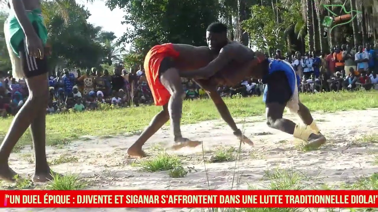 Un Duel Épique : Djivente et Siganar S'affrontent dans une Lutte Traditionnelle Diola
