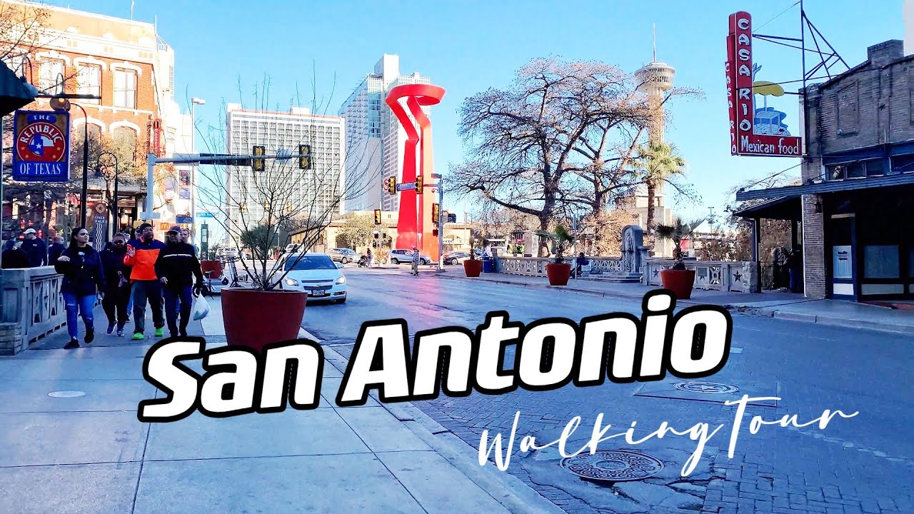 San Antonio downtown walking tour/ River Walk /San Antonio Travel Guide 2023 / Texas USA / 4K