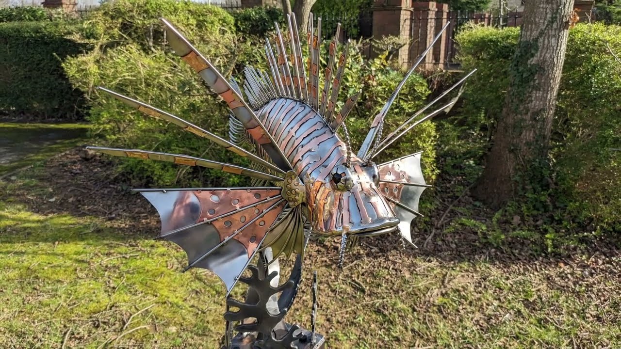 Lionfish stainless steel sculpture