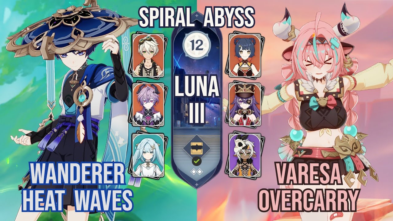 Wanderer Heat Waves x Varesa Overcarry | Spiral Abyss 6.2 / Luna III | Genshin Impact