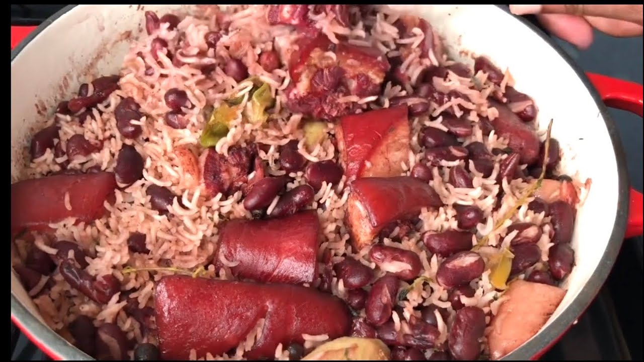 JAMAICAN BAREFOOT RICE AND PEAS / RICE AND PEAS WITH PIGTAIL