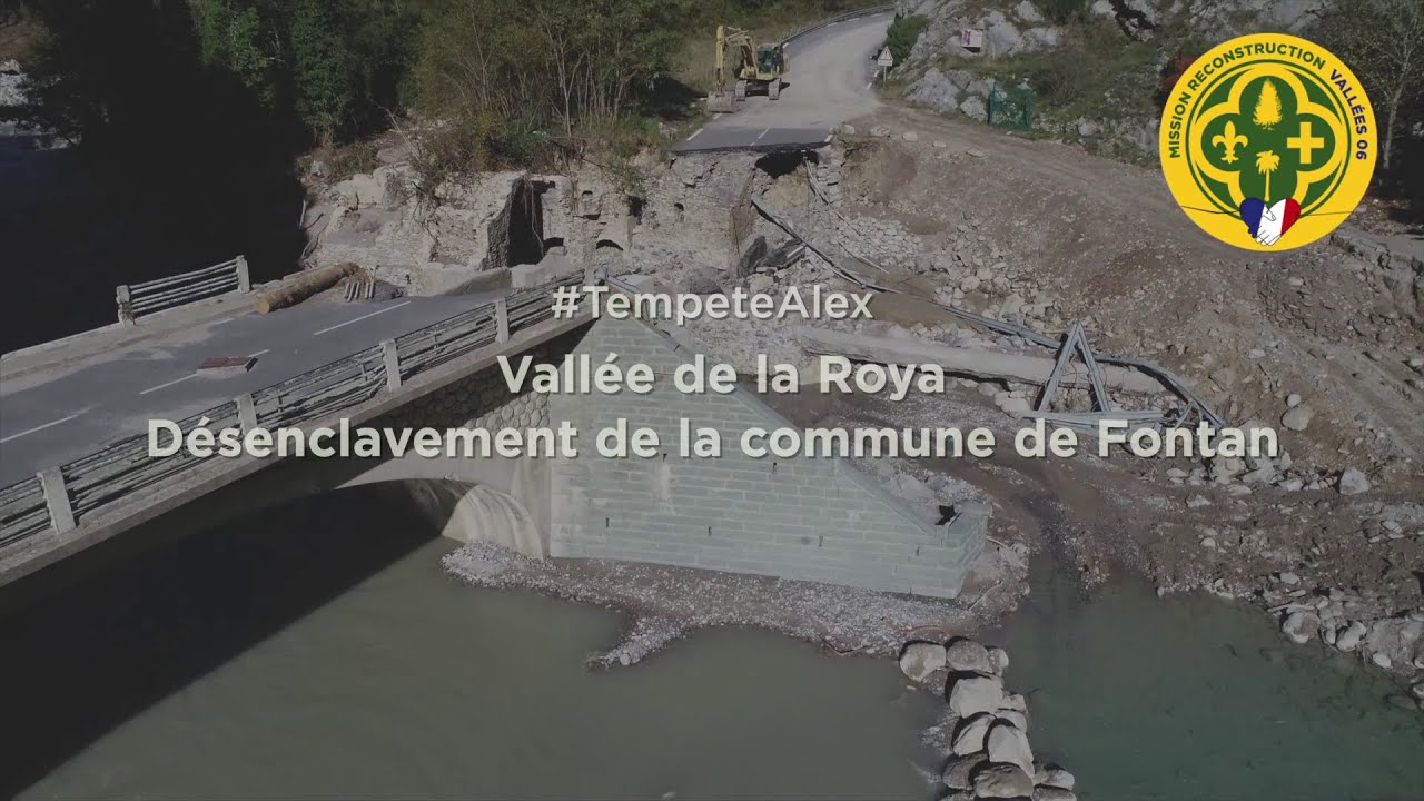Temp&ecirc;te Alex : D&eacute;senclavement de la commune de Fontan dans la vall&eacute;e de la Roya
