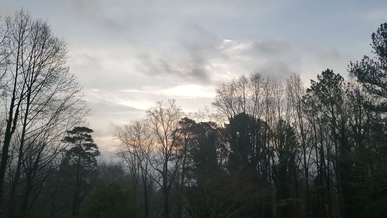 Feb 19, 2026. Early morning clouds rolling by in the sky. Peaceful scenario.