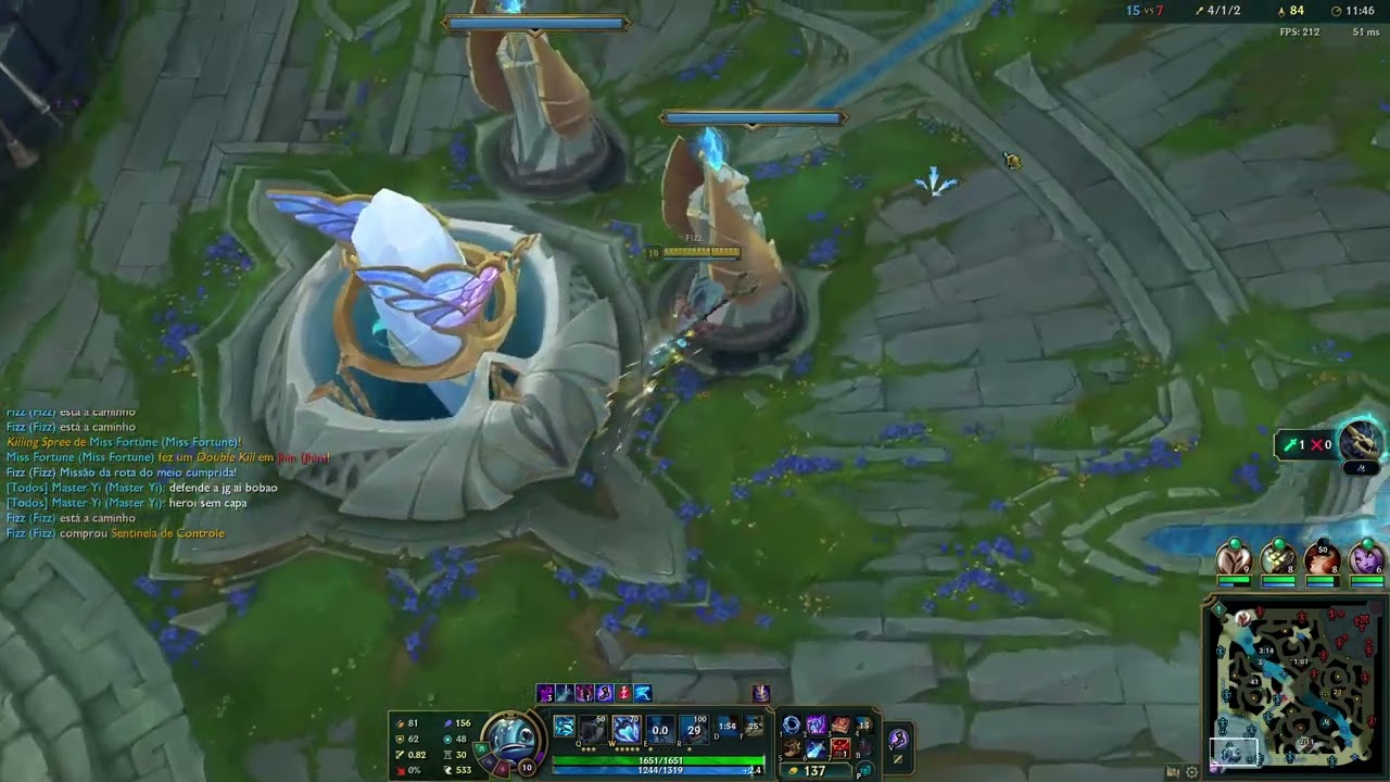 Fizz vs Xerath mid, pancada seca.