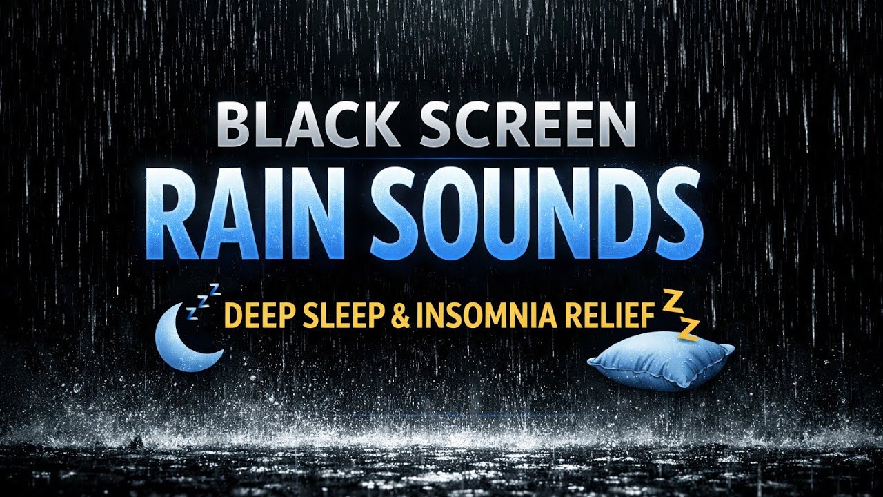 30 Minutes of Rain Sounds | Black Screen | Relax, Sleep, Study